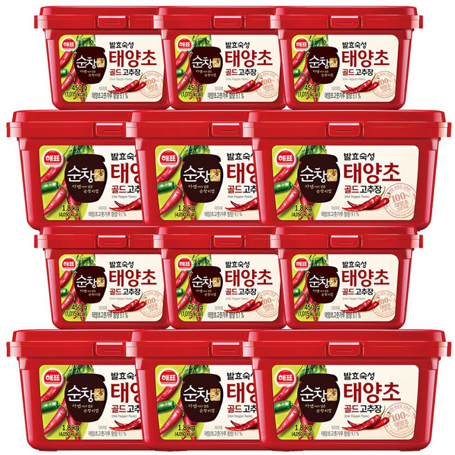 해표 순창궁태양초골드고추장1.8kg+450g, 2.25kg, 6개
