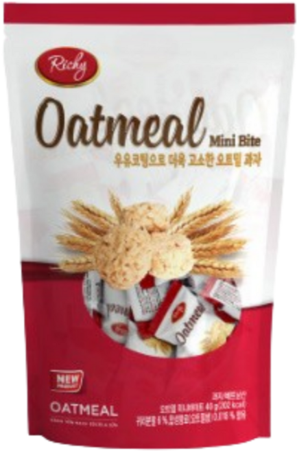 리치 오트밀 미니바이트 스낵, 40g, 1개