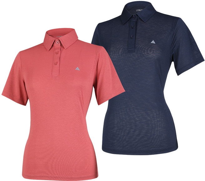 [이지바이] (1+1) 여성 반팔 카라티_까칠이 원단 프리미엄 퓨어 카라 반팔 티셔츠