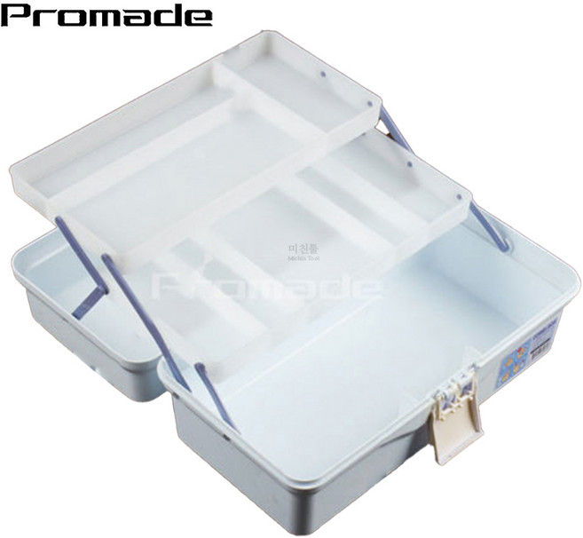프로메이드 구급함 J-3021 플라스틱 비상약통 이중트레이 수납, 1개