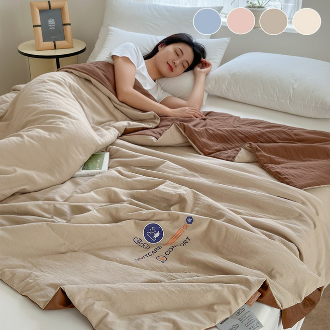 SeekFun 고품격 도톰하고 보온 양면 우유 솜털 정전기 방지 겨울 이불1500/1800, 180*220*브라운