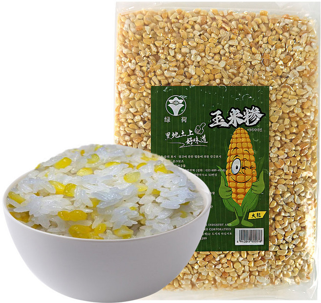 (배터짐) 녹허흑토 콘그릿츠 연변 대알 찰옥수수쌀 옥수수쌀, 1개, 2.5kg