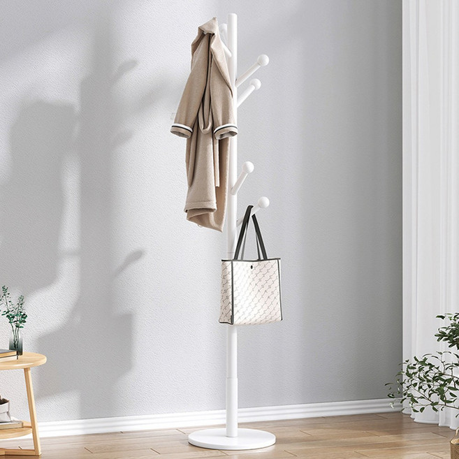희망가 원목 스탠드 행거 튼튼한 스탠드옷걸이, 화이트