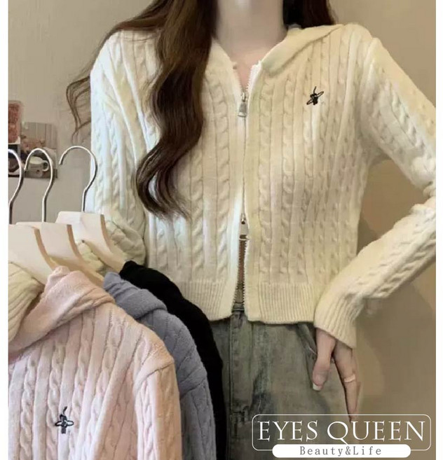 EYES QUEEN 針織連帽外套