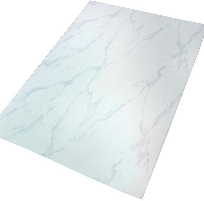 휴팡 6T 사각형 애견전용 PVC 펫 반려동물 강아지 매트 미끄럼방지 슬개골 보호, 마블패턴_화이트(뒷면 그레이), 1개