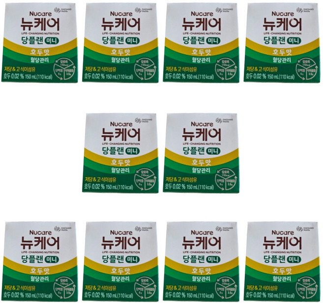 뉴케어 당플랜 미니 150ml 빨대타입 10팩 당뇨환자용 식이섬유 어르신 노인 병문안 환자식 식사대용