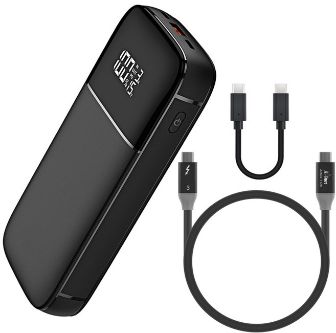 100W 초고속 보조배터리 휴대폰 노트북 휴대용 고속 충전기 PD PPS QC 대용량 20000mah 썬더볼트3 케이블 T60 T120, PPS 초고속 충전2.0 보조배터리T120