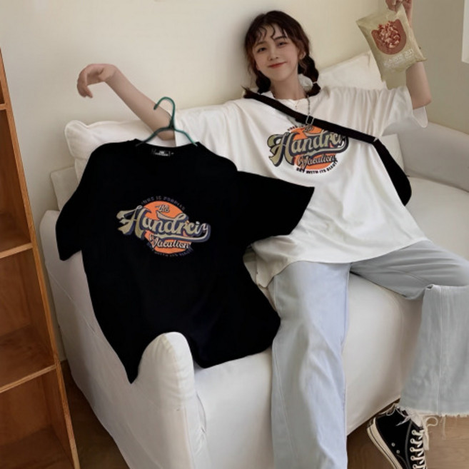 죠니제리 여성 레터링 반팔티셔츠 여름 이쁜 라운드넥 박스티