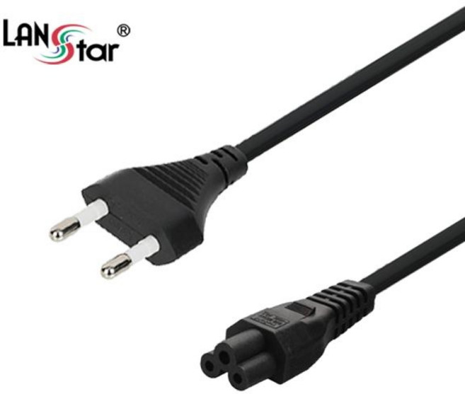 (LANStar) 크로바 3구 전원 파워케이블 LS-3CORD-0.5M (블랙/벌크/0.5m), 1개