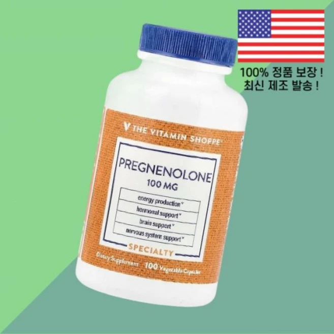 더 더비타민쇼피 프레그네놀론 100mg 식물성 베지캡슐 100정 The Vitamin Shoppe Pregnenolone 100 Vegetable Capsule, 1개 - 쿠팡