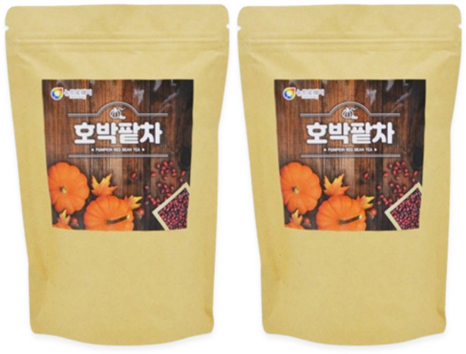 뉴트로웨이 호박팥차 60티 삼각티백 차 음료 국내산 100프로 건호박 팥 우엉 티 블렌딩차, 90g, 60개입, 2개
