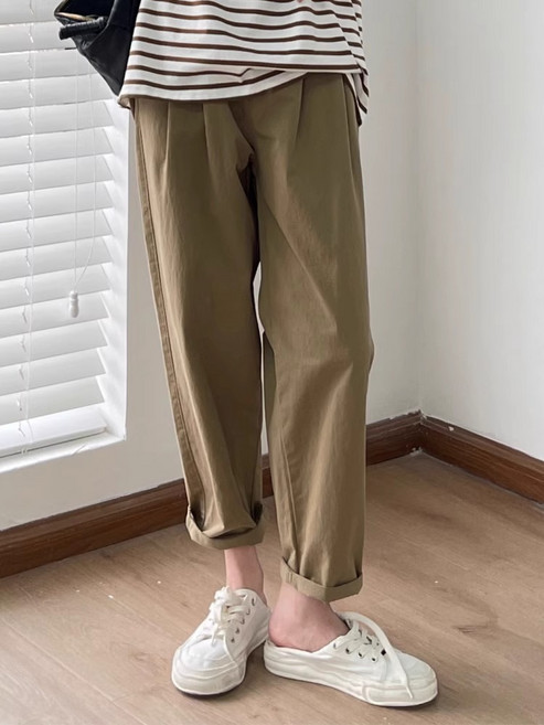 【高腰託腹】孕婦褲 老爹褲 闊腿褲 九分褲 直筒褲 休閒褲 夏季薄款 可調節腰圍 小個子顯高 孕期四季外穿