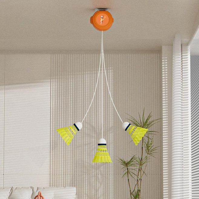 마샤투 셀프 실내 배드민턴 부메랑 셔틀콕 3p + 리드줄 세트, 혼합색상, 4개입, 1세트