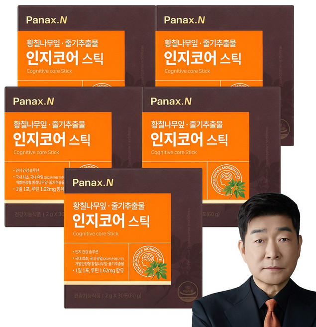 [휴온스N 공식] 인지코어 스틱 기억력 두뇌영양제 황칠나무잎, 5개, 30회분