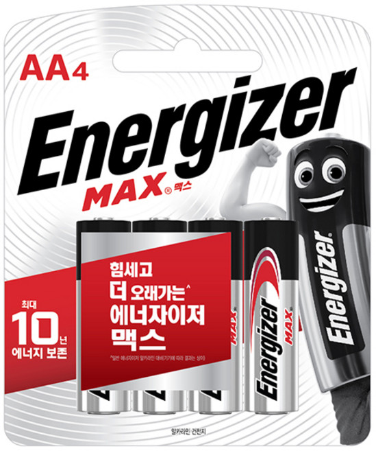 에너자이저 알카라인 맥스 AA건전지, 4개입, 1개