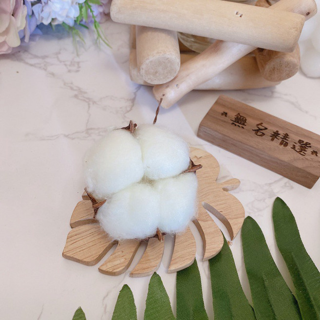 【永生花】棉花頭 有鐵絲 棉花 木棉花 染色木棉花 花束 花圈材料 永生花玻璃罩, 淺黃色