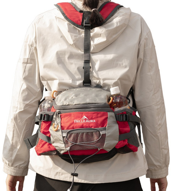 VITALO 등산 배낭 숄더힙색 소형 가방, B_레드