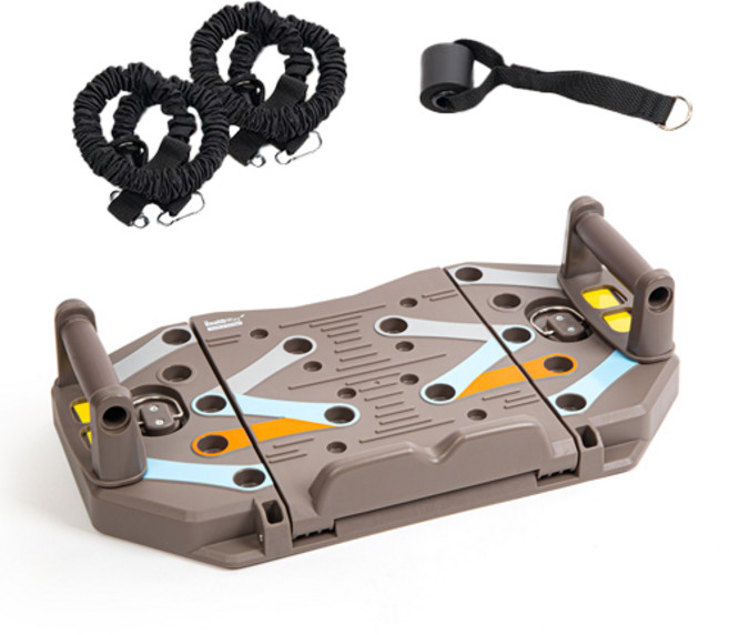 멀티 푸쉬업바 스트레칭 보드 싯업바 근력밴드 도어앵커 다기능 홈트레이닝 운동기구 MP300, 브라운, 1개