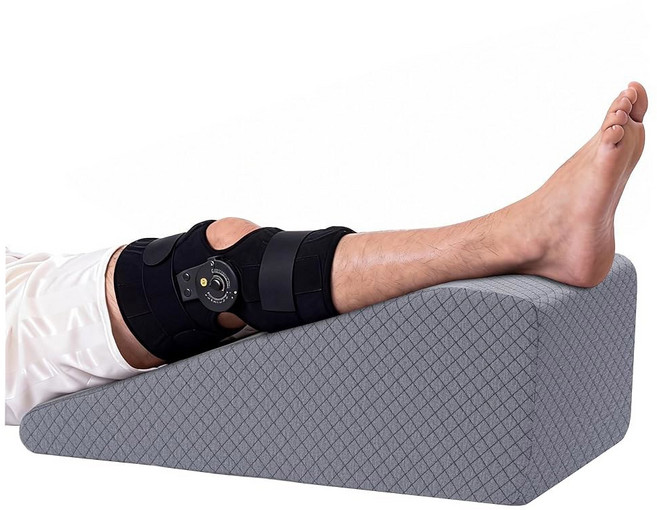 후 무릎 교체 및 을 위한 홈비스 다리 높이 베개 무릎 엉덩이 발목 지지용 쐐기 가정용 장비(회색 27인치 11.6인치 9인치)