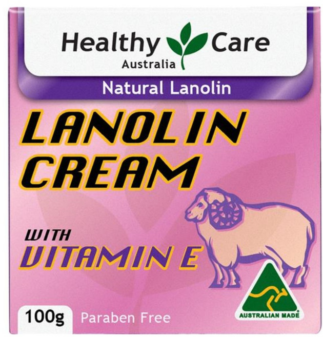 호주 헬씨케어 네츄럴 비타민E 라놀린 양태반 크림 100g Healthy Care Lanolin Vitamin E Cream, 1개