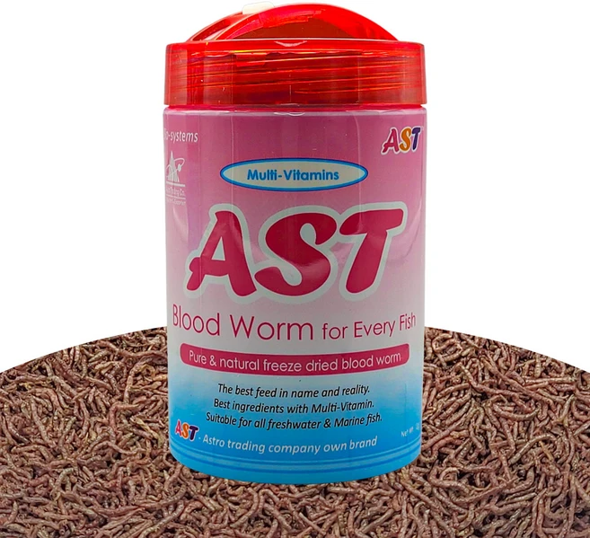 깨끗한 AST 건조 장구벌레 12g 건짱 블러드웜 구피 관상어 열대어 사료 먹이 밥, 1개 - 쿠팡