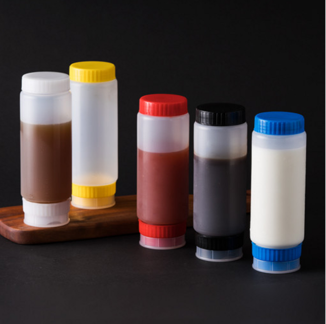 거꾸로 FIFO 서브웨이 카페 주방 소스 기름 오일 시럽 칠리 오색 소스병 5개 세트, 1개