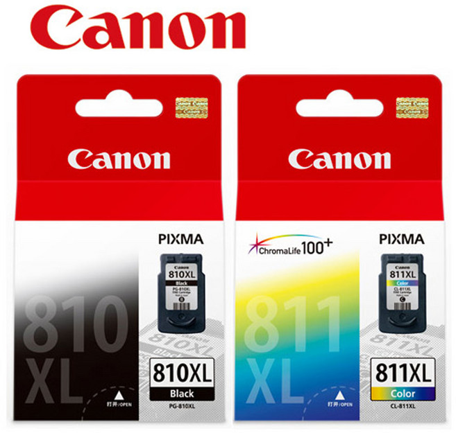 Canon 原廠高容量墨水組 (1XL黑+1XL彩) 適用 ip2770/MP237/MP268/MX328/MX338, PG-810XL+CL-811XL 墨水組, 1套