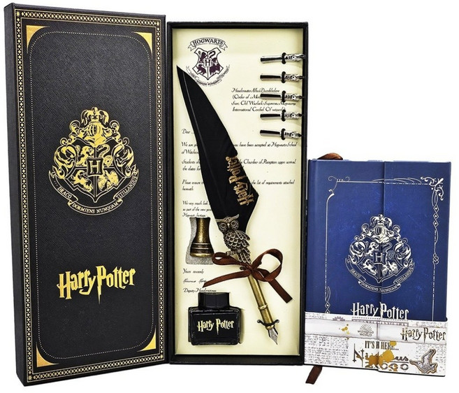 해리포터 깃털펜 + 하드커버 노트 세트, 1개