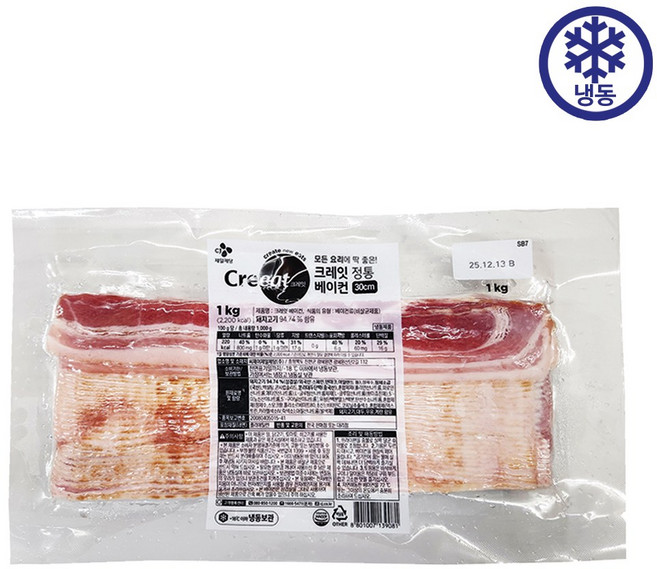 CJ 크레잇 정통 베이컨, 1개, 1kg