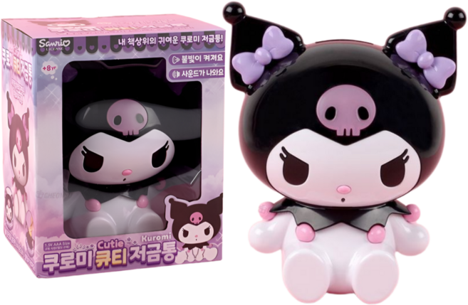 쿠로미 멜로디 큐티 저금통 사운드 불빛 어린이 선물, 1개, 혼합색상