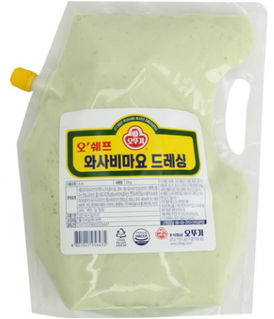 오뚜기 오쉐프 와사비마요 드레싱, 2kg, 6개