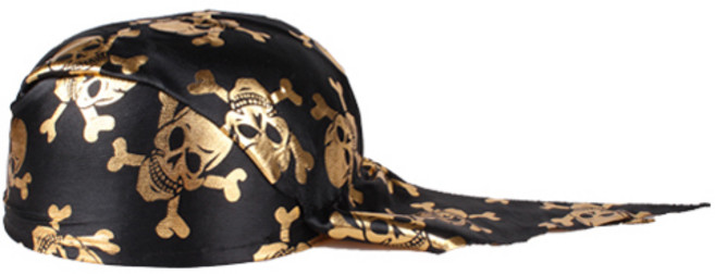 피플스파티 할로윈 해골해적모자, 3개, 골드