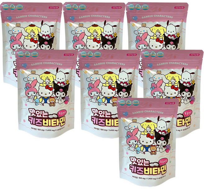 아텍스 산리오캐릭터즈 맛있는 키즈비타민 56g, 7개, 40정