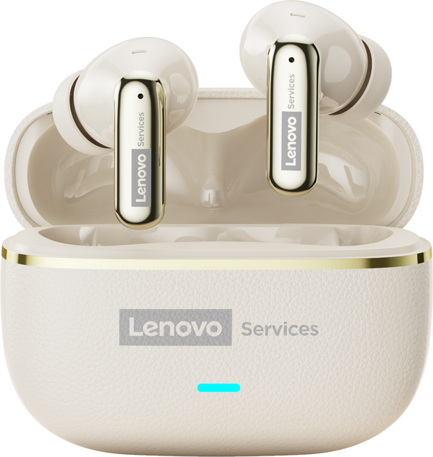 레노버 가죽 이어셋 블루투스 6.0 무선 서라운드 사운드 게임 뮤직 듀얼 모드 저지연 LE208, 베이지색, a