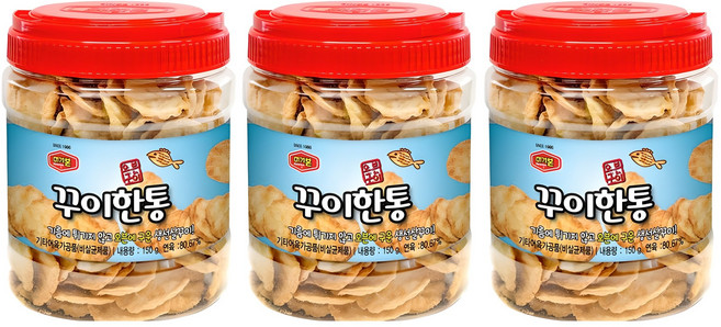 머거본 꾸이한통 어포스낵, 150g, 3개