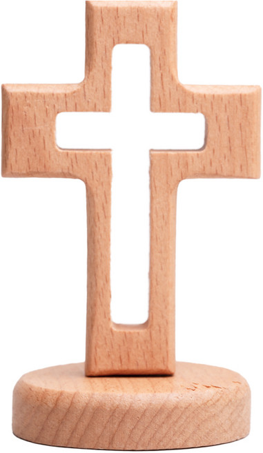 다니엘의기도 원목 탁상용 십자가, 1세트, 베이지