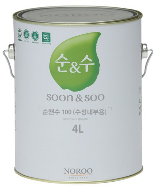 노루 순앤수100, 검정색, 4L, 1개