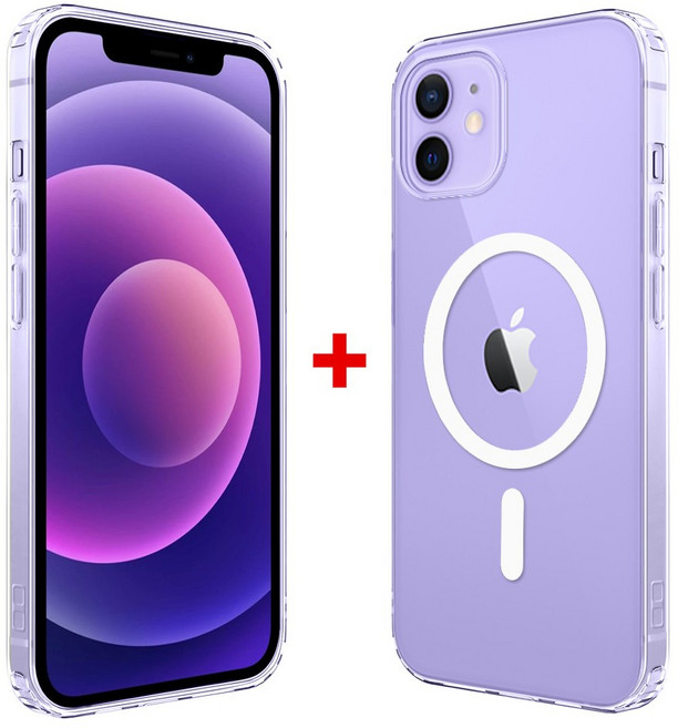 뷰씨 강력 자력 맥세이프 투명 변색 방지 마그네틱 케이스 2개입 세트