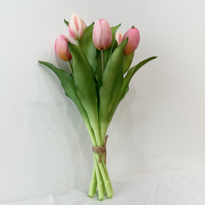 플랜쳐 망고 튤립조화 부케 꽃다발 생화같은조화, 연핑크, 1개