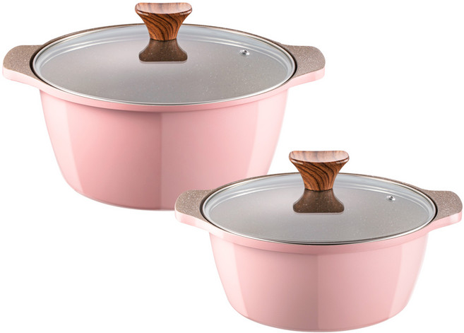 캡스톤 글램레트로 냄비세트, 핑크, 가스용 20양수+24양수, 1개