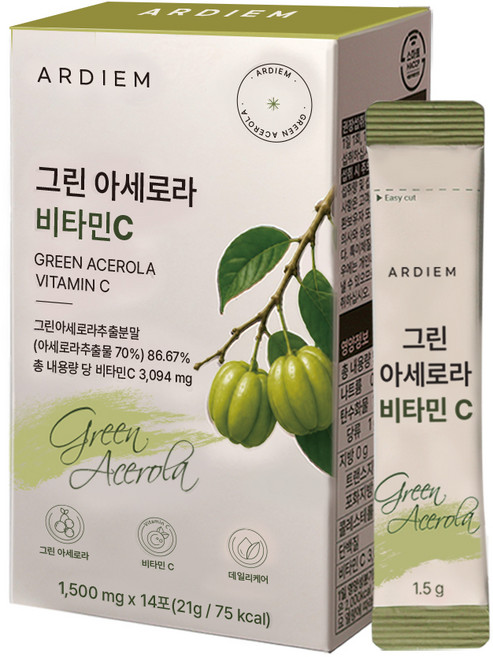 아르디엠 그린 아세로라 비타민C 천연비타민 21g, 1개, 14회분