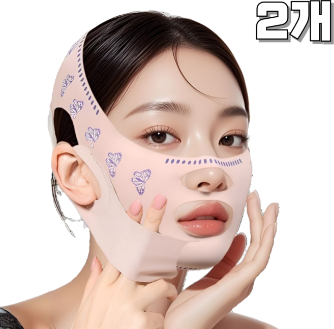 메디윙 작은 얼굴 V라인 리프팅밴드, 2개, 연핑크
