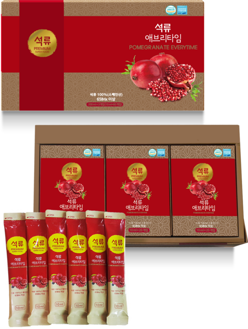 별빛농부 착즙 석류즙 100% 석류애브리타임 석류즙 석류스틱 농축액 원액 엄마 갱년기 추석 명절 선물, 600ml, 2박스