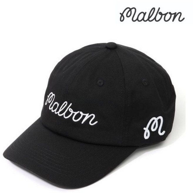 [정품] 말본 남성 골프 모자 볼캡 워시드 코튼 트윌 햇, 블랙, 1개