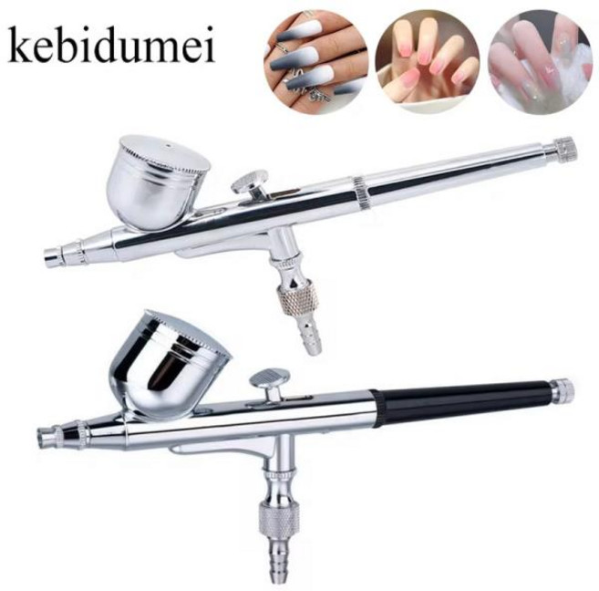 스프레이건 바디 페인팅용 에어 중력 모델 피드 스프레이건 듀얼 액션 브러시 페인팅 네일 도구 0.3mm 신제품, 01 CHINA, 02 silver