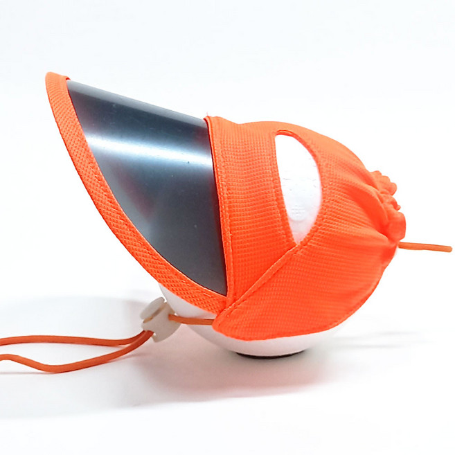 하니펫 반려동물 자외선차단 썬캡 모자, 형광주황, 1개