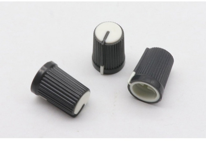 사운드 크래프트 믹서 하프 액슬 포텐셔미터 노브 캡 53 개 레드 옐로우 블루 그린 퍼플 화이트 블랙 270 도 오디오 라이트, white, 1개