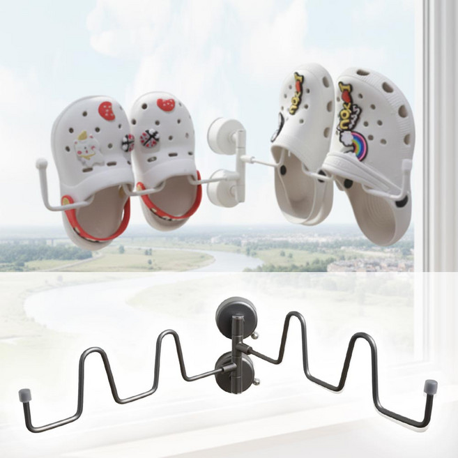 깔끔더하기 운동화 빨래 흡착 건조대 행거, 그레이, 1개