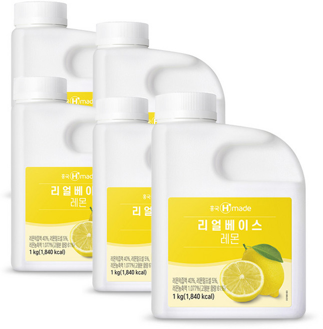흥국에프앤비 맘스리얼베이스 레몬 1kg 2개 아이스박스포장, 5개