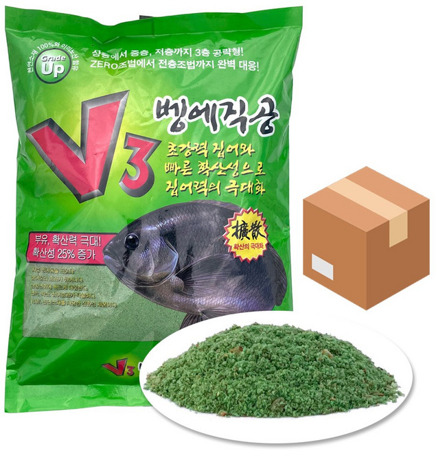 집어제 V3 벵에 직공 1box(12ea) 연막 확산 집어효과가 탁월한 바다낚시 밑밥 미끼, 1.1kg, 12개